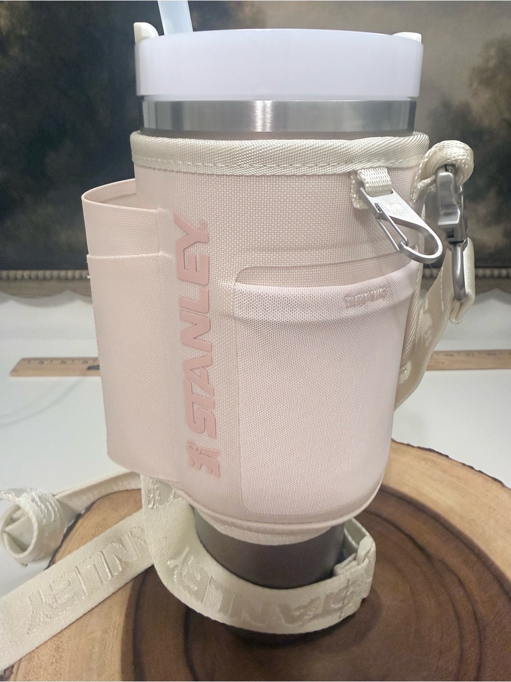 Stanley Pale Pink Insulated Tumbler Carrier with Strap